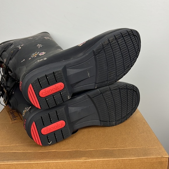 Chooka Women's Versa Wide Calf Tall floral pattern rain Boot size 6 - Picture 8 of 8